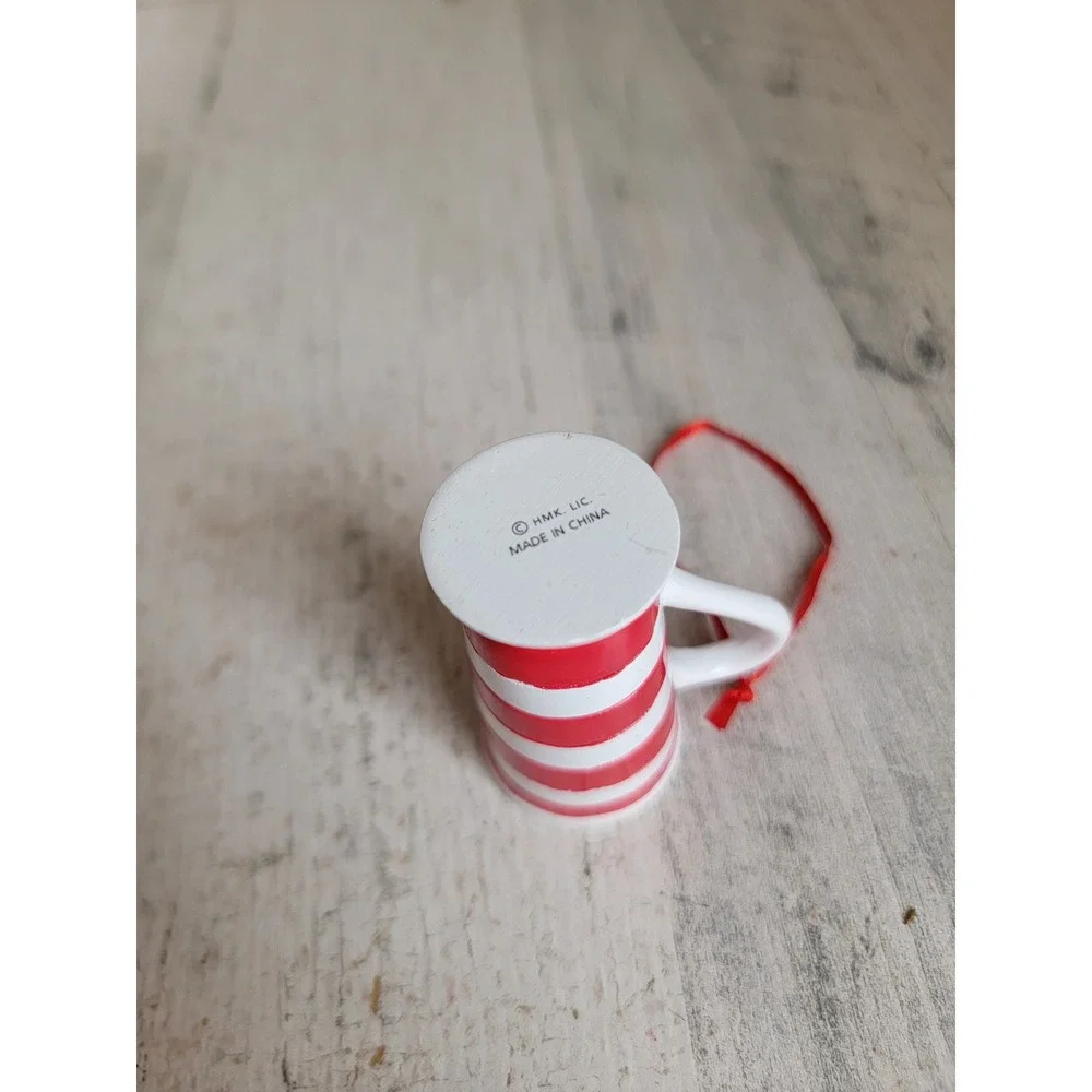 Hallmark supreme bean coffee mug ornament Xmas striped heart home